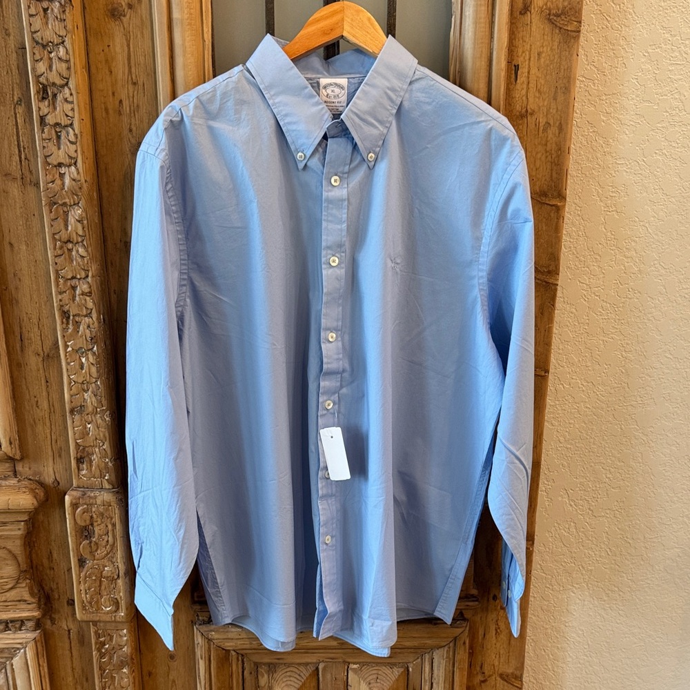 NWT Brooks Brothers Blue Men's Dress Button Down Shirt